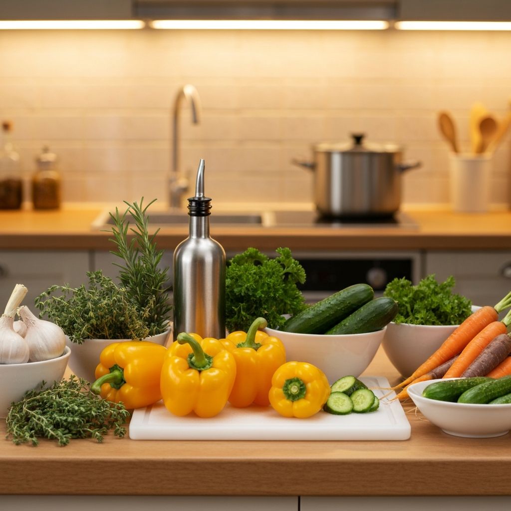 Verschiedene Zutaten in einer Küche