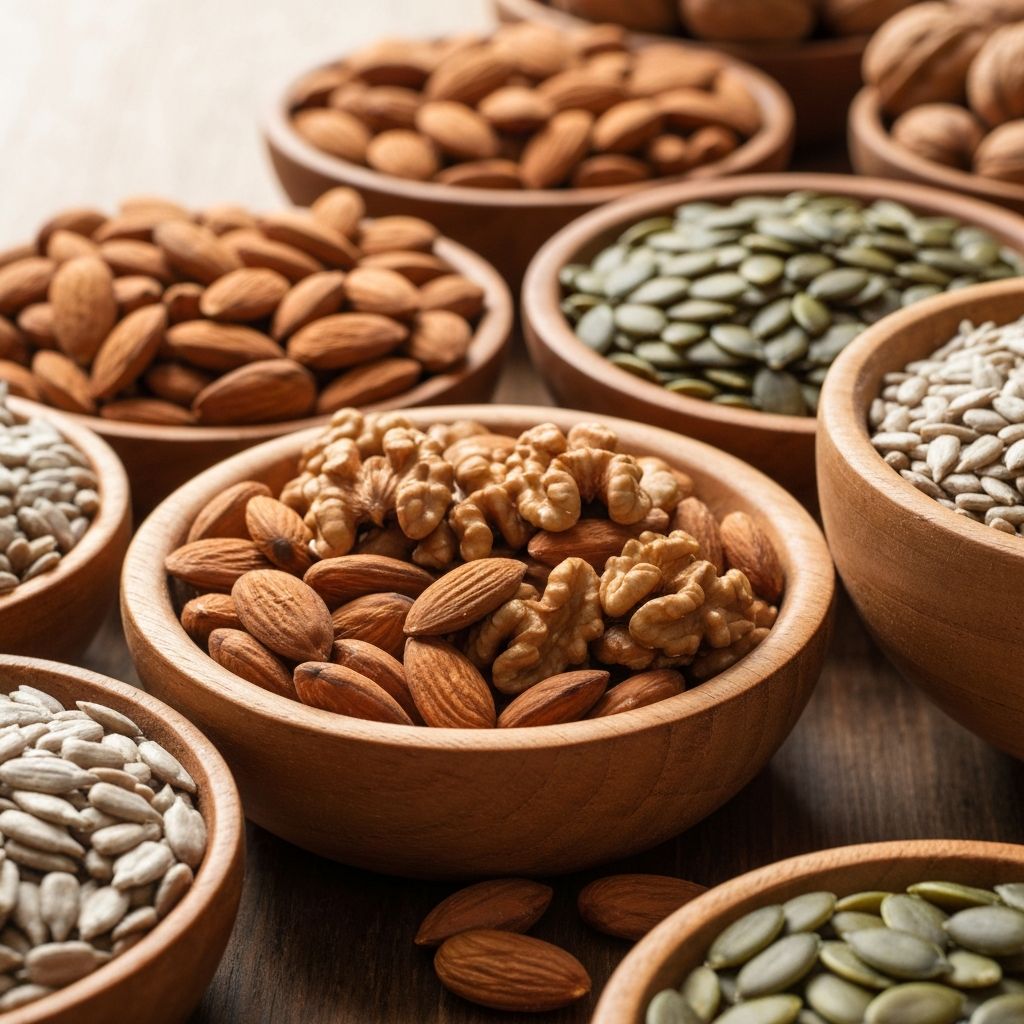 Verschiedene Nüsse und Samen