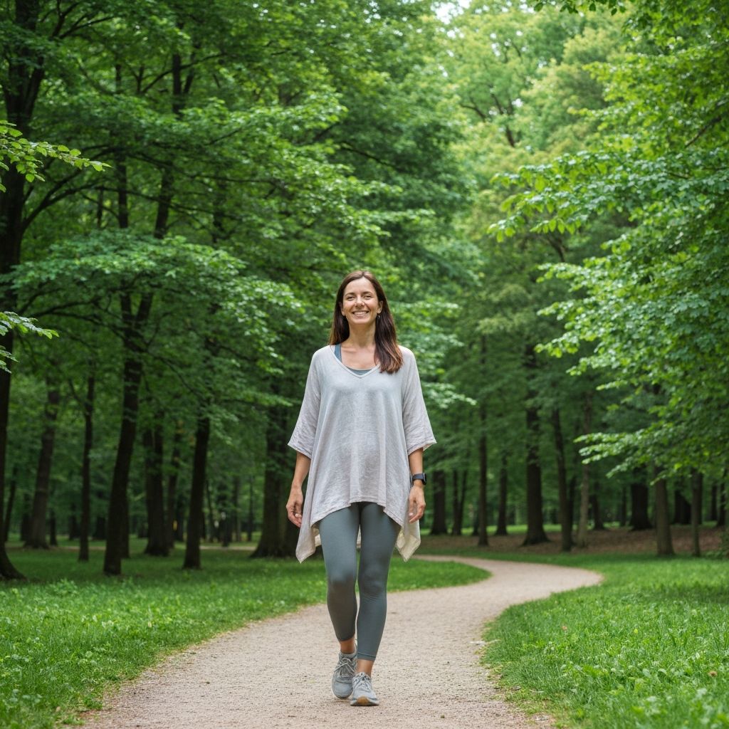 Person bei einem Spaziergang in der Natur